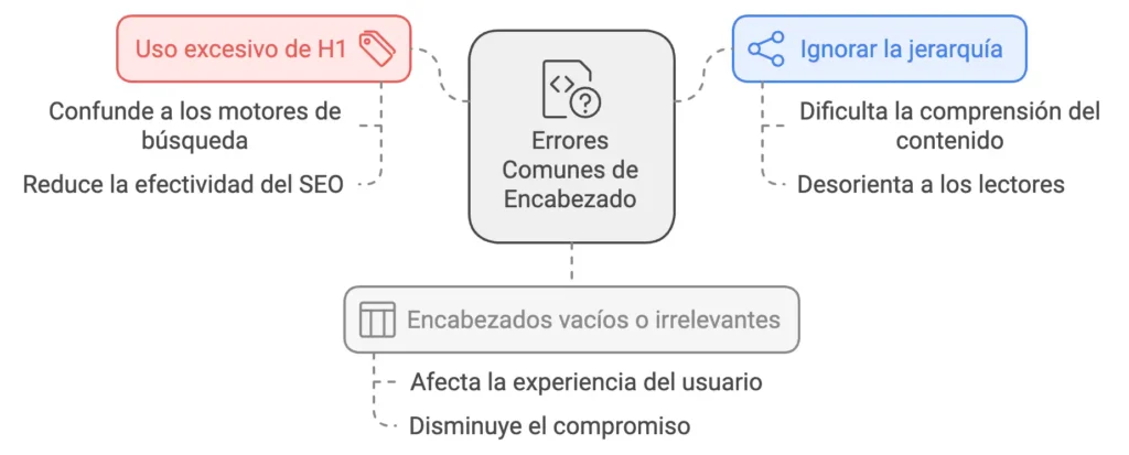 Errores comunes en el uso de encabezados
